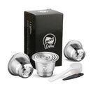 iCafilas Coffee Capsule For Nespresso Stainless Steel Coffee Capsules Refillable Reusable Filters For Espresso Coffee Machine