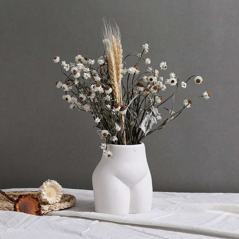 Florero moderno de cerámica para manualidades, arreglo de flores secas, maceta para plantas, decoración del hogar para sala de estar, adornos