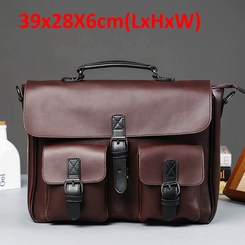 Männer Leder Schwarz Aktentasche Business Handtasche Messenger Bags Männliche Vintage Umhängetasche Herren Große Laptop Reisetaschen Hot XA177ZC