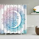 Customized Polyester Shower Curtain Abstract Mandala moon and star bathroom curtain Landscape bath curtain cortinas para bano