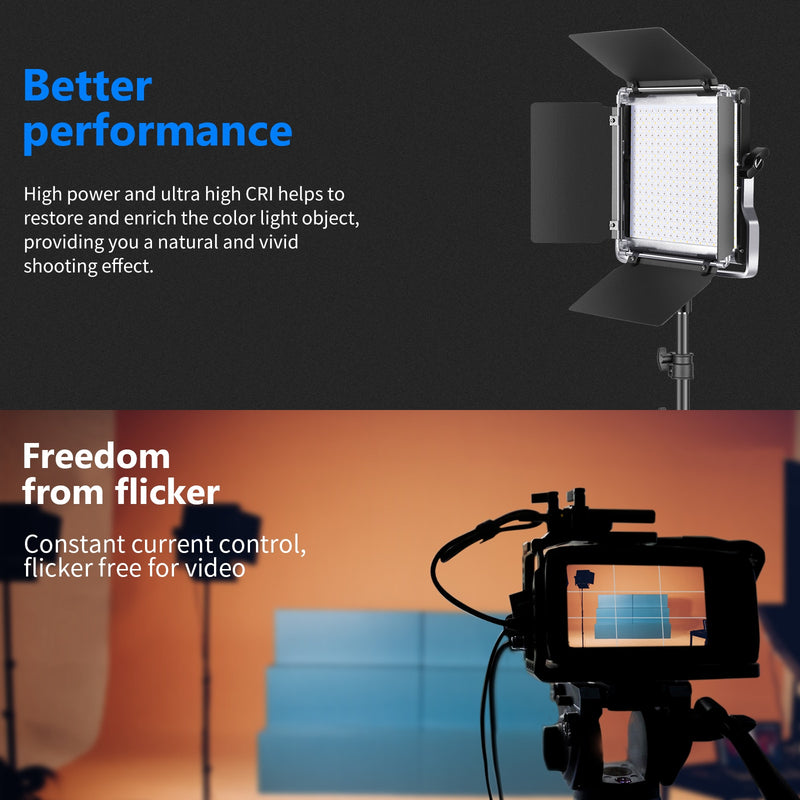 Neewer 2 Packs 660 RGB Led Light with APP Control, Photography Video Lighting Kit with Stands and Bag