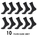 High Quality 10Pair /Lot Men&#39;s  Bamboo Fiber Socks Compression Long Socks Men&#39;s Black Business Casual Male Sock Large Size 38-45