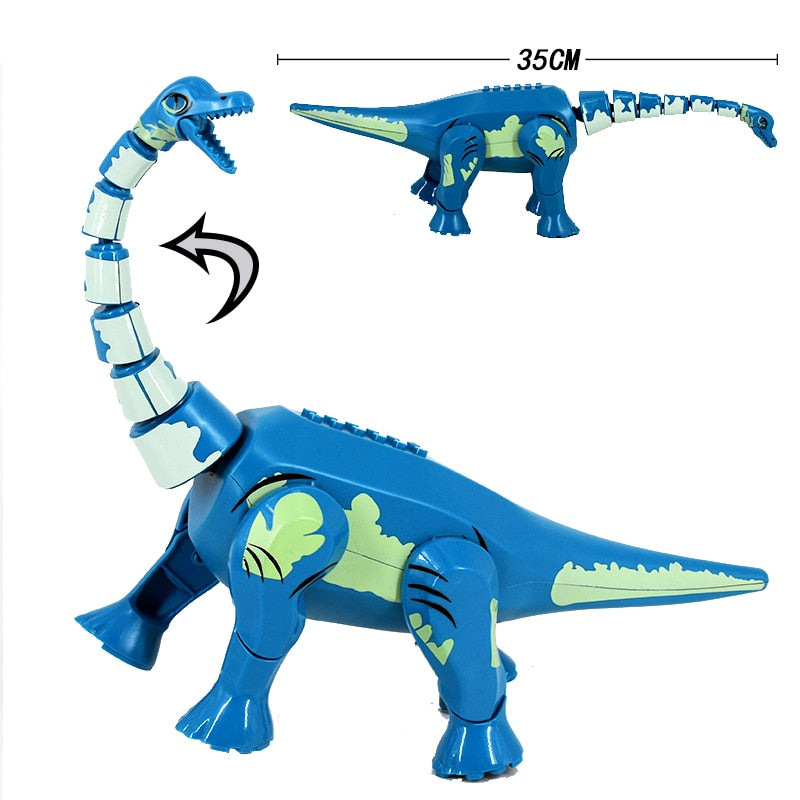 Nuevo dinosaurio Jurásico animales de la selva DIY bloques dinosaurios Mini modelos bloques de construcción ladrillos chico Dino juguetes para niños