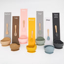 Neue Farben Fütterset Lebensmittelechtes Silikon Baby Schüssel Set Rutschfeste Saugnapfschale Löffel Kindergeschirr BPA-freies Geschirr Dropship