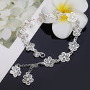 Hot sale silver color bracelet beautiful flowers for women classic high quality fashion jewelry wholesale JSH-lh013