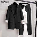 2021 Autumn New Suit Jacket Suspender Pants Three-piece Women&