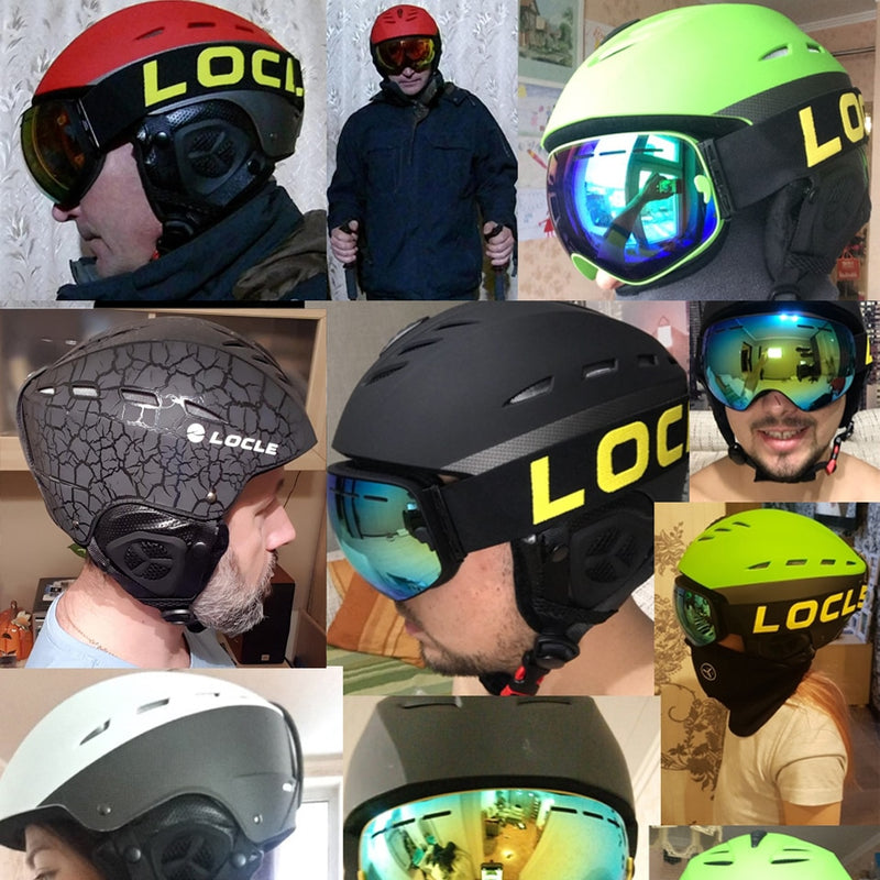 LOCLE Ski Helmet Men Outdoor Sports Skiing Helmet Women Kids CE Certification Ski Skateboard Snowboard Helmet S/M/L/XL 52-64cm