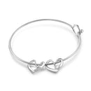 JewelOra, pulseras con abalorios de corazón con grabado personalizado para mujer, brazalete personalizado de acero inoxidable, regalo de joyería DIY para ella
