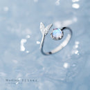 Modian Bunter Kristall Süßer Meerjungfrauenschwanz Offener Verstellbarer Echter 925 Sterling Silber Ring für Frauen Originaler Feiner Schmuck