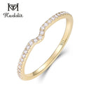 Kuololit 10K oro amarillo 100% anillos de piedras preciosas de moissanita Natural para mujer anillos de banda de eternidad hechos a mano joyería fina de compromiso