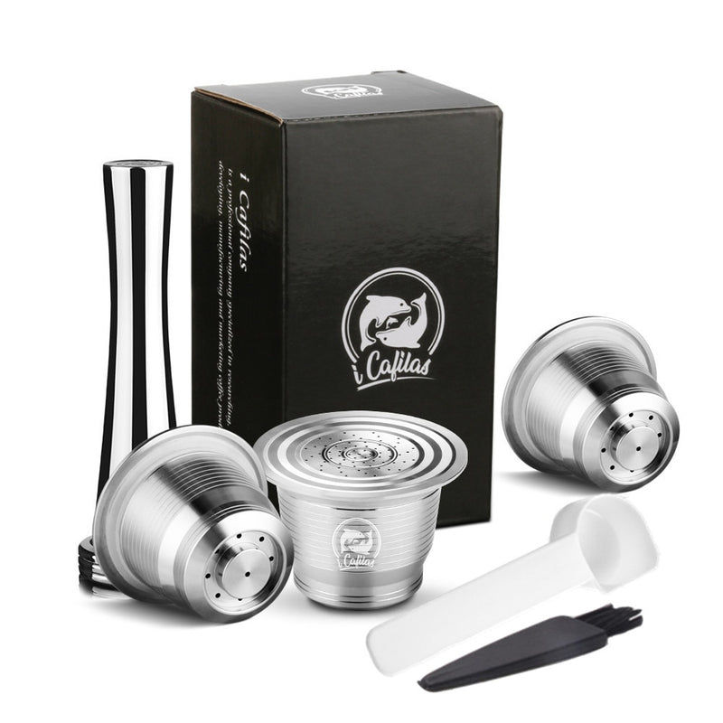 iCafilas Coffee Capsule For Nespresso Refillable Pod Stainless Steel Espresso Coffee Filters And Tamper Wholesale