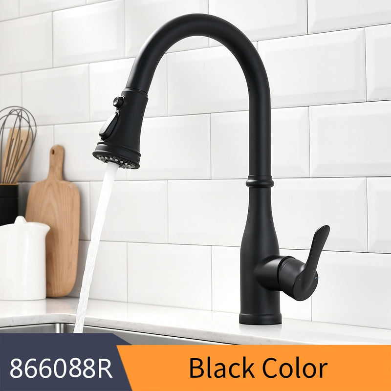 Gold Kitchen Faucets Silver Single Handle Pull Out Kitchen Tap Single Hole Handle Swivel Degree Water Mixer Tap Mixer Tap 866011
