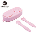 Let's Make 1Set Baby Feeding Anti-slip Pads Two-sided Suction Cup Children Silicone Baby Feeding Bowl Dish Mats Coaster for Kids