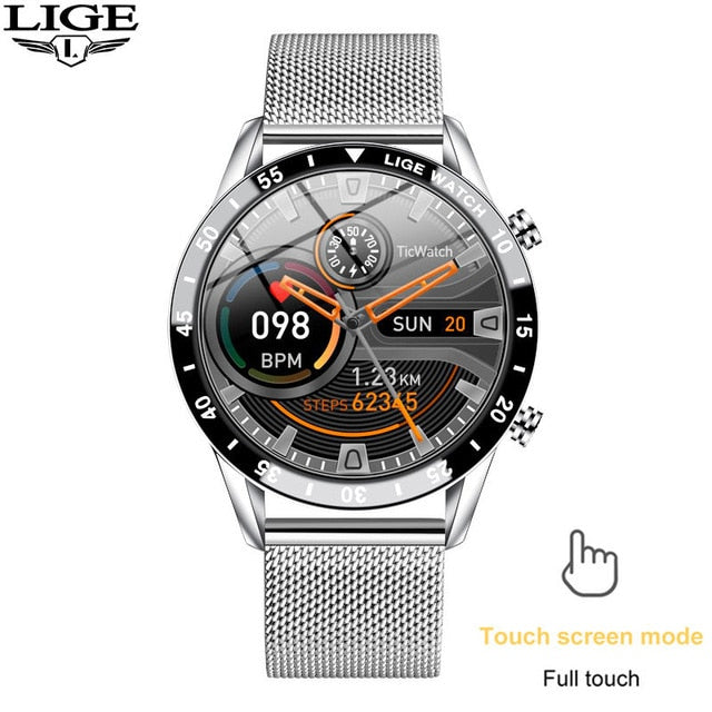 LIGE 2021 New Smart Watch Men Full Touch Screen Sports Fitness Watch IP68 Waterproof Bluetooth For Android ios smartwatch Mens