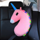 Bebé chico viaje unicornio almohada niños cabeza cuello soporte proteger asiento de coche cinturón almohada hombro seguridad Correa lindo Animal cojín
