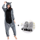 Raccoon Pajamas Men Kigurumi Animal Onesies For Adults Cartoon Cosplay Costume One-Piece Pijamas Overall Women Pyjama Bodysuits