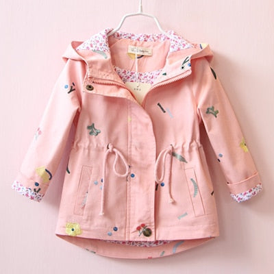 2021 primavera otoño niñas abrigo cortavientos chaquetas bebé niños flor bordado con capucha prendas de vestir para bebés niños abrigos chaqueta ropa