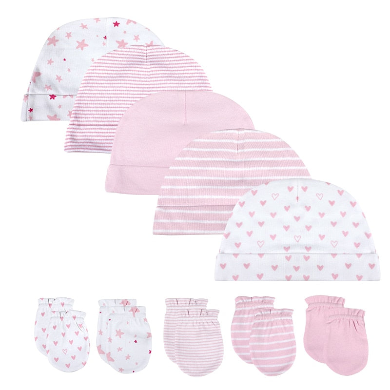 New Baby boy girls hat +kids gloves newborn photography props Cotton infant Cap Summer accessories ,baby clothes