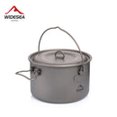Widesea Camping Tableware Titanium Cookware set tourism cauldron Outdoor Cooking Pot Picnic Kitchen Hiking Trekking