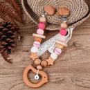 Wooden Baby Teether Wooden Pram Clip Baby Toy Baby Mobile Pram Personalize Baby Teething Pacifier Chain Chewable Baby Rattle