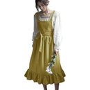 2022 New Retro Medieval Cotton Linen Cooking Kitchen Aprons For Woman Dress Flower Shop Smock Hairdresser Bib Garden Overall