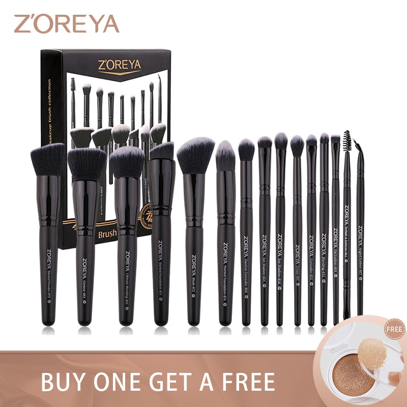 Zoreya Marke Make-up-Pinsel-Set mit weichen synthetischen Borsten, Augen-Make-up-Werkzeug Cruelty Black Blending Crease Foundation Brushes Box Gift