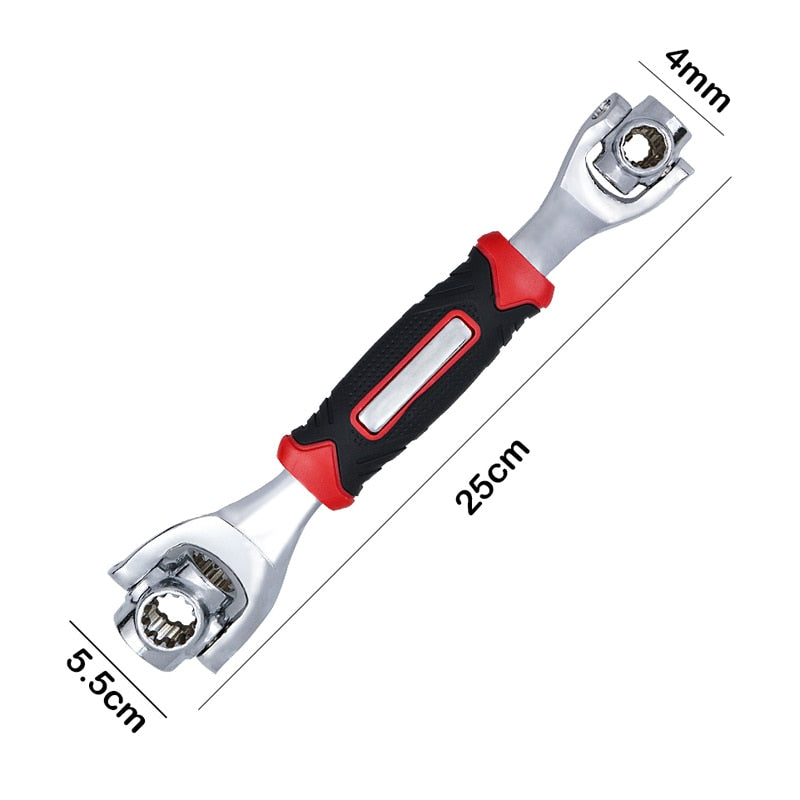 Llave de tigre Yalku 48 en 1, llave dinamométrica de 360 ​​grados, llave multiherramienta de 12 dientes, llave inglesa universal para reparación de muebles y automóviles, llave dinamométrica