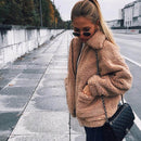 Chaqueta de otoño invierno abrigos femeninos 2022 nueva moda coreana zip teddy fur mujeres abrigo mujer chaquetas casuales mujer pusheen