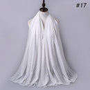 Luxuey Pom Pom Bubble Chiffon Hijab Scarf Women Long Shawl Wrap Muslim Headband Maxi Islamic Sjaal 180*70cm