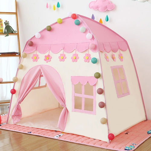 Kinder Indoor Outdoor Schloss Zelt Spielzeug Baby Prinzessin Spielhaus Blumen Blühende Junge Mädchen Übergroße Haus Faltspiel Geschenke