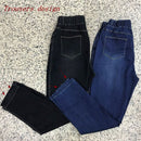 Otoño e invierno nuevos pantalones vaqueros casuales de gran tamaño 7XL 8XL 9XL moda mujer elástico cintura alta bolsillo alto elástico grueso jeans