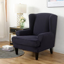 Wing back Chair Cover Jacquard Spandex Stretch Slipcovers for office Chairs Stylish 2 Piece Set With Elastic Band