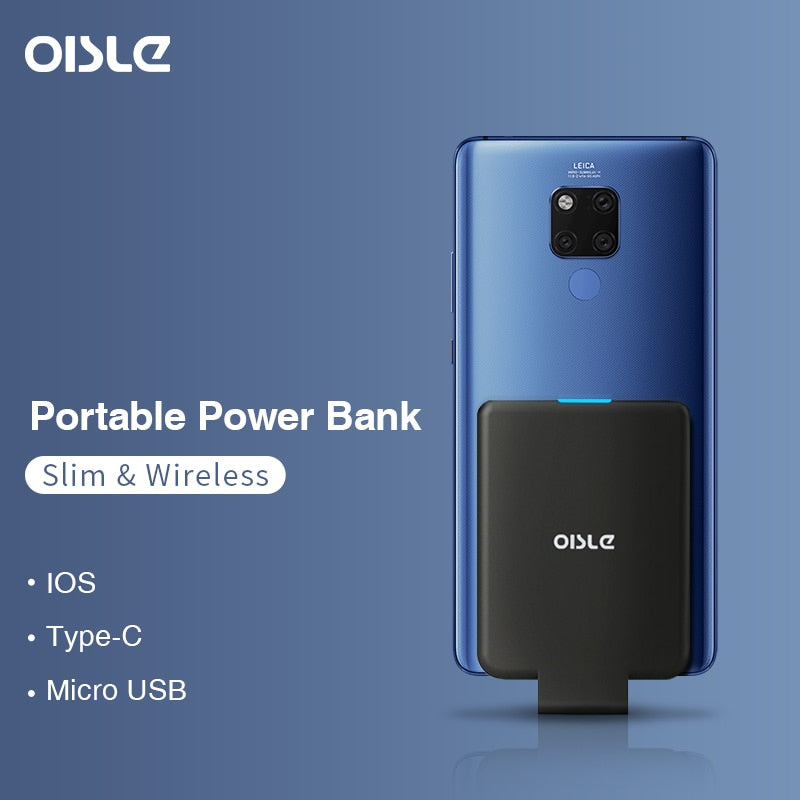 OISLE Mini Power Bank Cargador de batería portátil externo delgado para iPhone 13 11 12 X Samsung S8 Xiaomi P30 MI Huawei P40 Powerbank