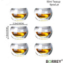 BORREY 500Ml Glass Teapot With Infuser Liner Filter Glass Tea Maker With Wooden Handle Office Boil Tea Ware Set Teapot Kettle