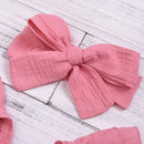 Baywell Cotton Baby Girl Clothes Summer New Double Gauze Kids Ruffle Romper Jumpsuit Headband Pink Playsuit For Newborn 3M