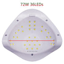 72W UV LED Nail Lamp Electric Nail Dryer 36 LEDs Lamp Fast Drying All Nail Gel Polish Motion Sensor Manicure Nail Salon Machine