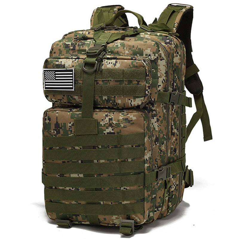 Mochila militar de asalto táctico de 50L, mochila impermeable Molle del ejército, mochilas para exteriores para senderismo, Camping, escalada, senderismo
