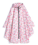 Freesmily - Chubasquero de moda para mujer, impermeable, capa de poncho de lluvia con capucha para senderismo, escalada y turismo