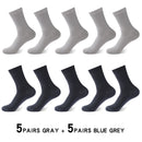 High Quality 10Pair /Lot Men&#39;s  Bamboo Fiber Socks Compression Long Socks Men&#39;s Black Business Casual Male Sock Large Size 38-45