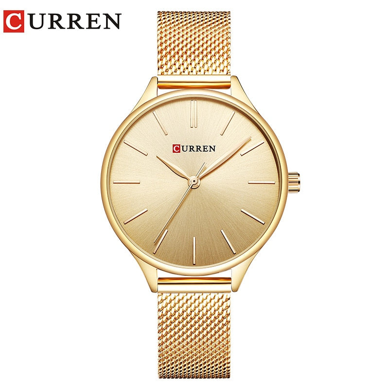 CURREN, relojes para mujer, reloj de pulsera de lujo, reloj femenino, reloj para mujer, acero milanés, reloj de cuarzo dorado rosa para mujer, nuevo