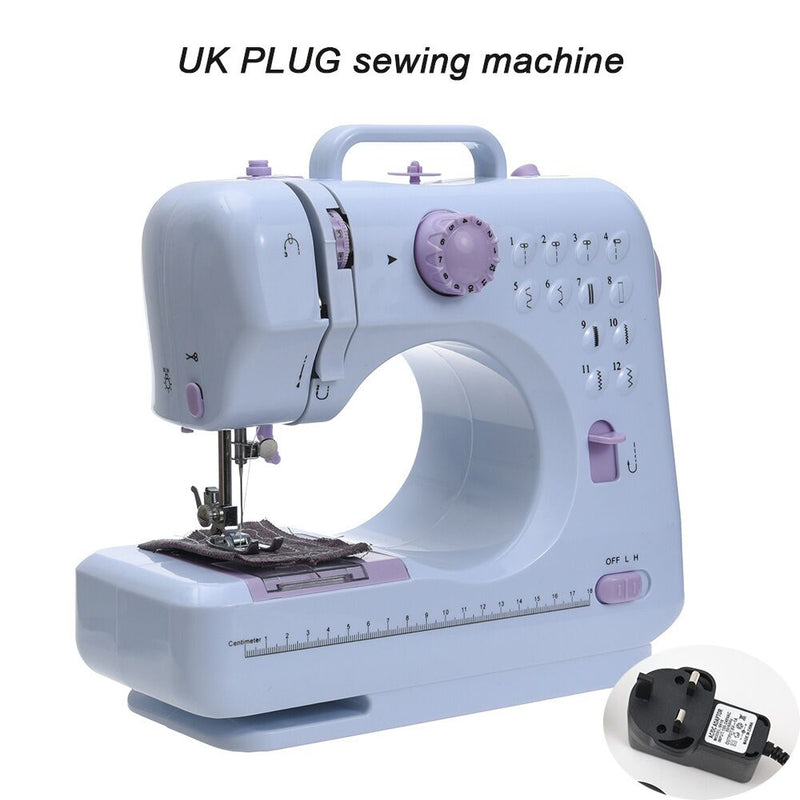 Máquina de coser portátil Inne, Mini máquina de coser eléctrica para el hogar, reparación de Overlock, 12 puntadas con Pedal prensatelas para principiantes