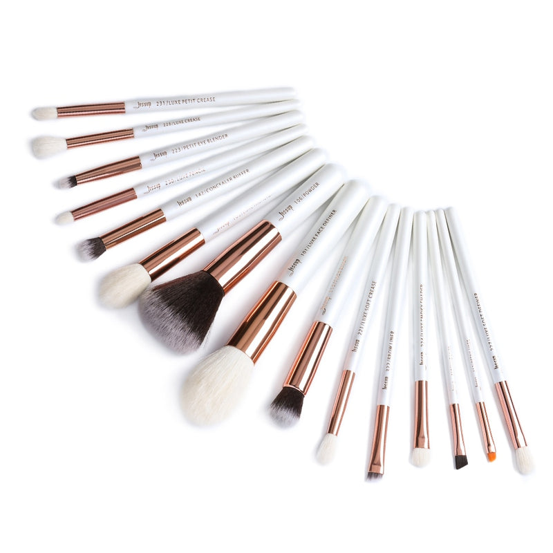 Jessup Beauty Makeup Brushes Kit 15pcs Natural-synthetic Hair pinceau maquillage Blending Powder Liner Cosmetics Tool T222