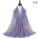 Luxuey Pom Pom Bubble Chiffon Hijab Scarf Women Long Shawl Wrap Muslim Headband Maxi Islamic Sjaal 180*70cm