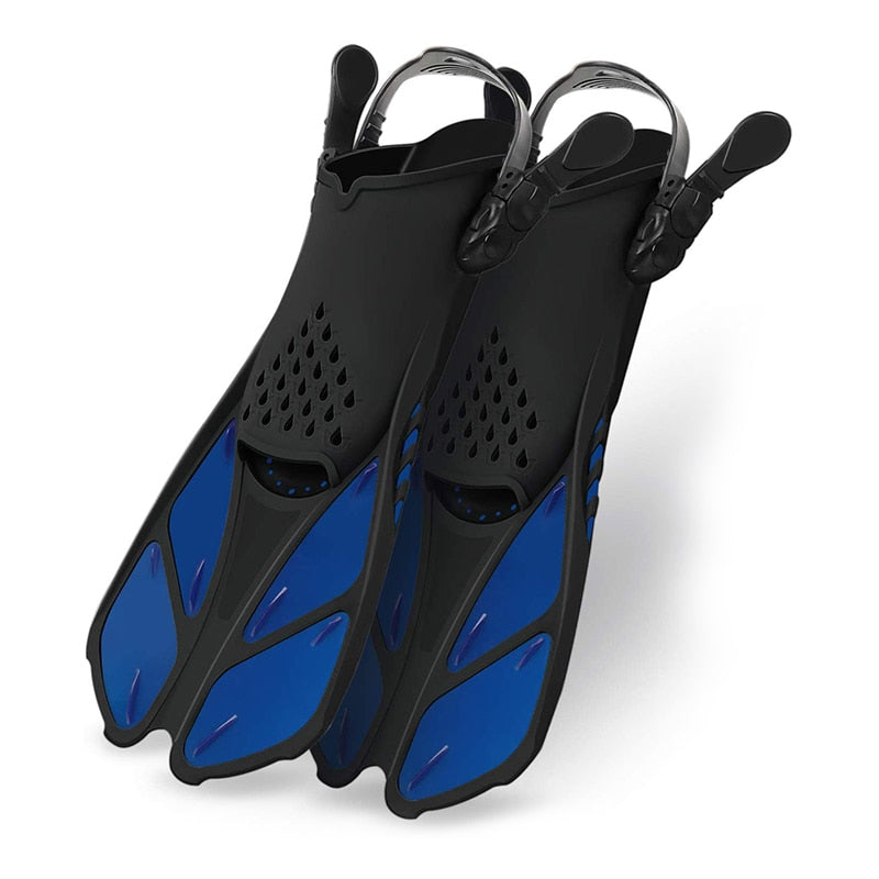 Adjustable Swimming Fins Adult Snorkel Foot Flippers Diving Fins Beginner Water Sports Equipment Portable diving Flippers Child