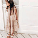 Baby Girl Clothes Summer Solid Baby Girls Dress Toddler Kids Girl Casual Dress Cotton Linen Sleeveless Princess Dress