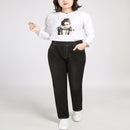 Otoño e invierno nuevos pantalones vaqueros casuales de gran tamaño 7XL 8XL 9XL moda mujer elástico cintura alta bolsillo alto elástico grueso jeans