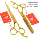 7.0 Inch Big Professional Hairdressing Cutting Scissors 6.5 Inch Thinning Shears Salon Barbers JP440C Blue Hair Tesouras A0132A
