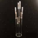 2 set Acrylic Candlestick 8 Heads All Clear Candle Holders Wedding Candelabra Table Centerpieces Flower Stand Holder Candelabrum