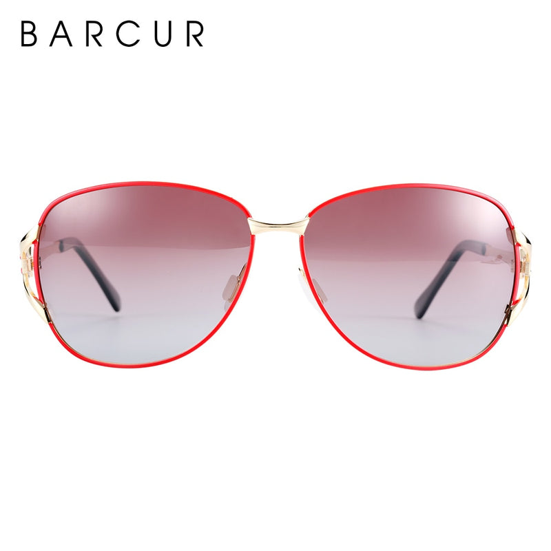 BARCUR Women Gradient Sunglasses Polarized Sun Glasses Luxury Round Eyewear lunette de soleil homme