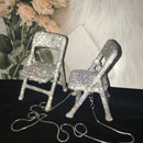 Bling Mini Chair Super Cute handmade Rhinestone Messenger Folding Chair for Personal Decor Desk Decor Home Accessories